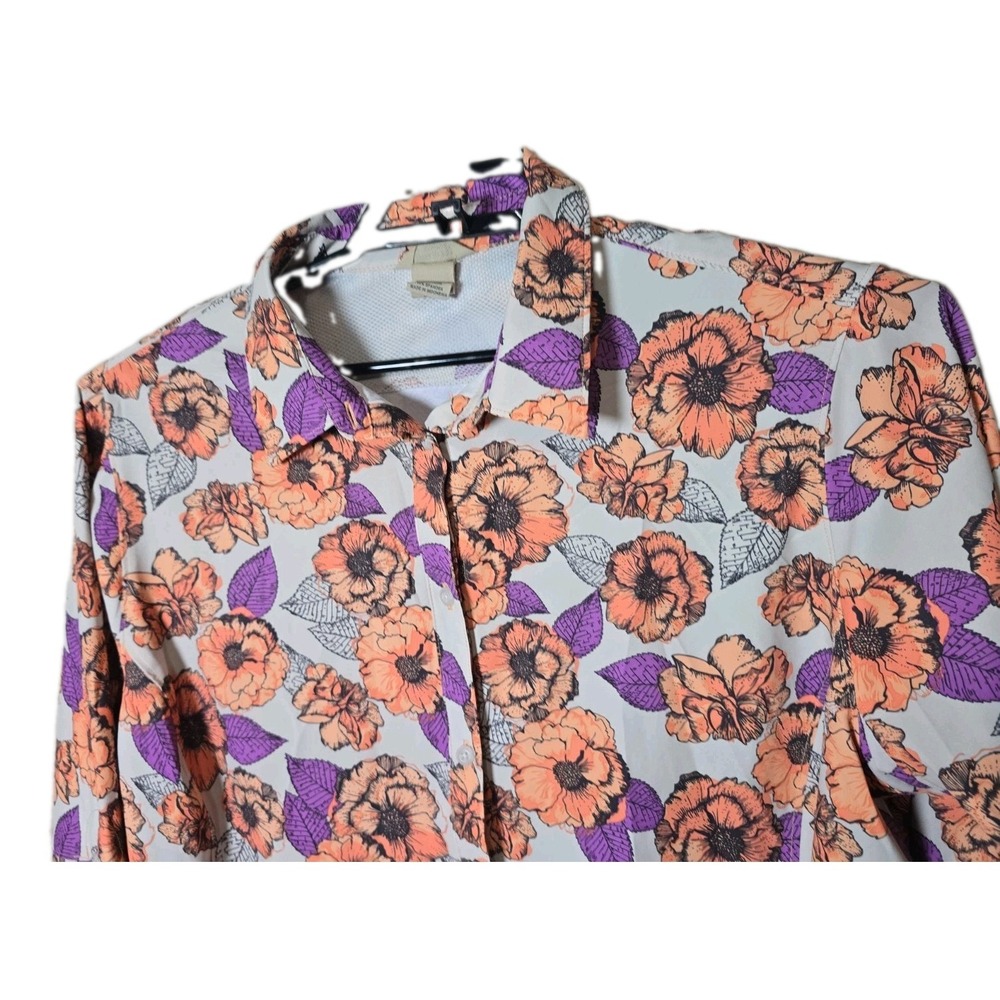 Duluth Trading Co Women's Floral Button Down Shirt Size XXL Outdoor Hiking t70 - Picture 3 of 5